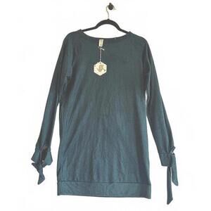 Lazy Sundays Women's Tie-Sleeve Tunic Dress - Teal Green - Size S NWT